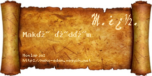 Makó Ádám névjegykártya