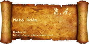 Makó Ádám névjegykártya